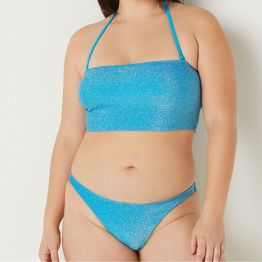 PINK Shimmer Brazilian Bikini Bottom